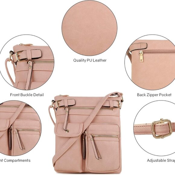 Katie Lightweight Medium Crossbody Bag Shoulder Bag with Multi Pocket for Women - Picture 5 of 6